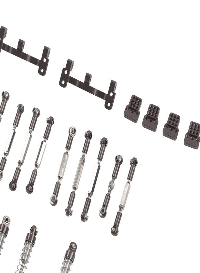 Dilwe RC Car Spare Parts Kit, Aluminum Alloy RC Car Pull Rod Tie Rod Shocks Absorber Bracket Plate Kit Upgrade Spare Parts Compatible with WPL C24 C14 C14K C24K - Image 3